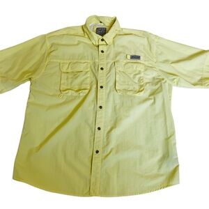 🎣Bimini Bay Outfitters Yellow Vented Short Sleeve Shirt - Fishing- Size XXL
